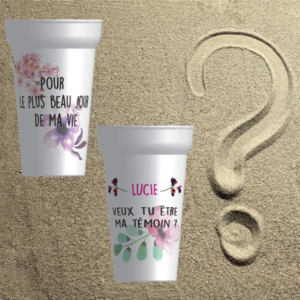 Ton témoin est une pro de l'apéro ? Alors elle va adorer notre ÉCOLOCUP personnalisé ! Un cadeau original et drôle pour lui demander d'être à tes côtés le jour J. Un "OUI" à trinquer !"